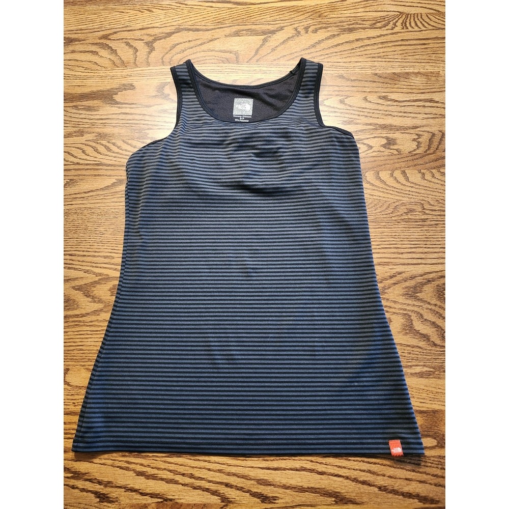 The North Face‎ Vaporwick Tank Top Womens Small Striped Black / Gray Performance